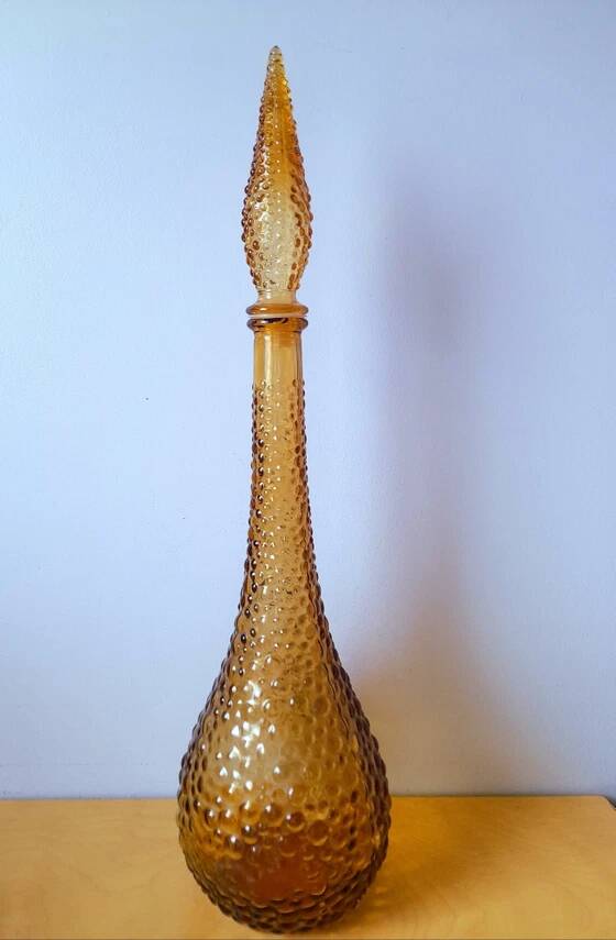 Carafes italienne en verre Empoli 1970