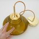 Hand-blown amber glass pendant light: MCM retro bar golden hanging lamp