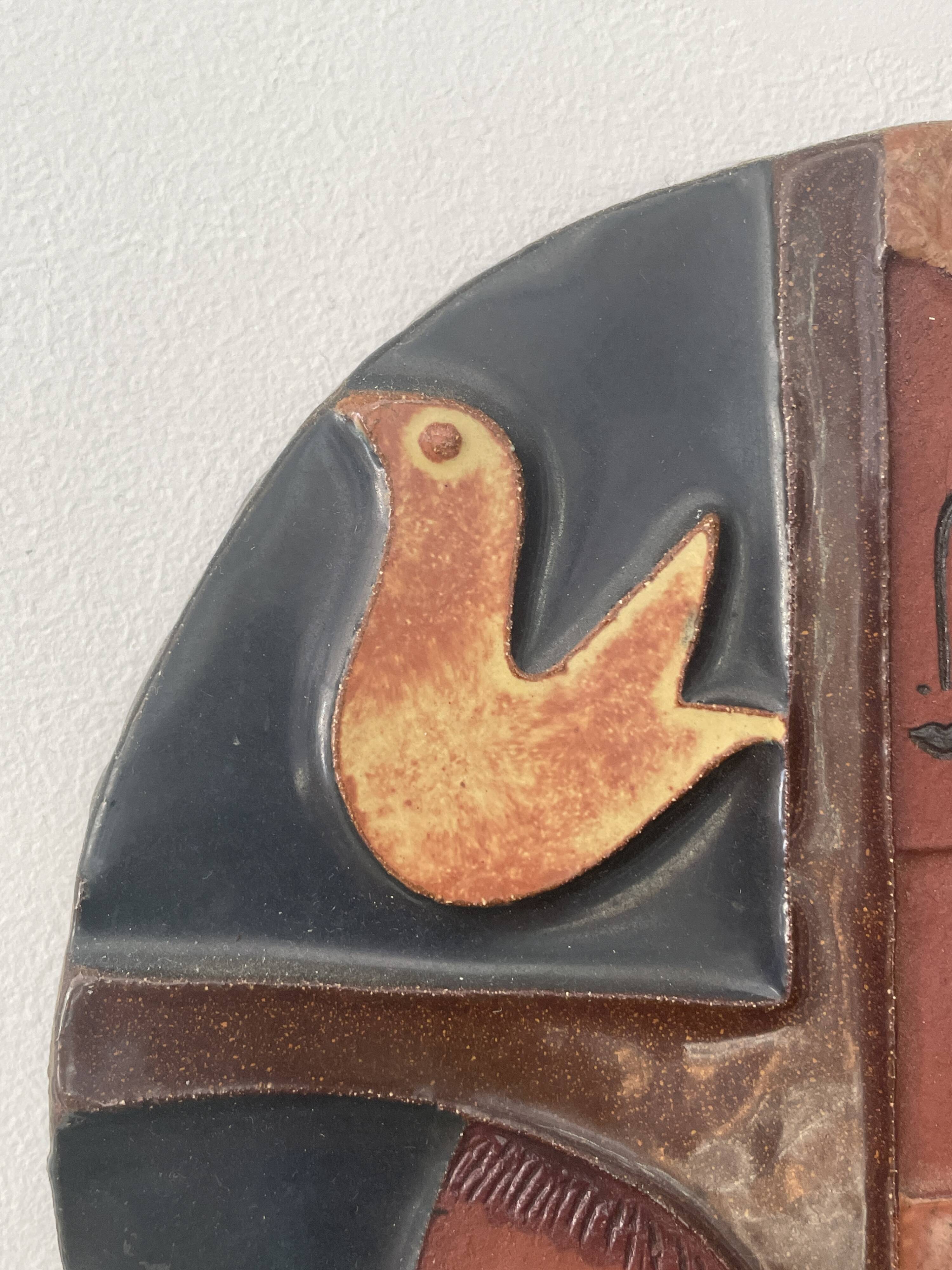 Ceramic wall decoration, 1950s-60s.