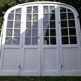 Door bay window arched oak frame H233,5xW234 small tiles