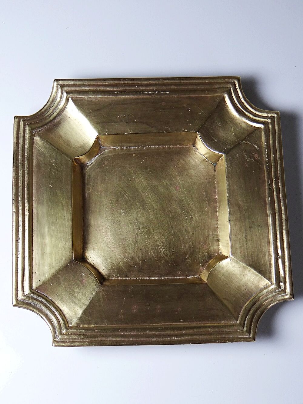 Art Deco brass catchall or ashtray, geometric, 1930s-1940s