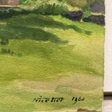 Watercolor vintage landscape