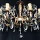 8 lights, crystal, bronze and brass chandelier