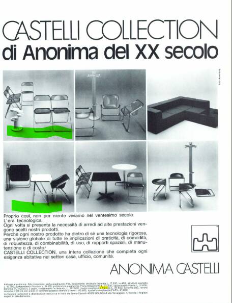 Platone folding table by G.Piretti for A.Castelli 1970s edition