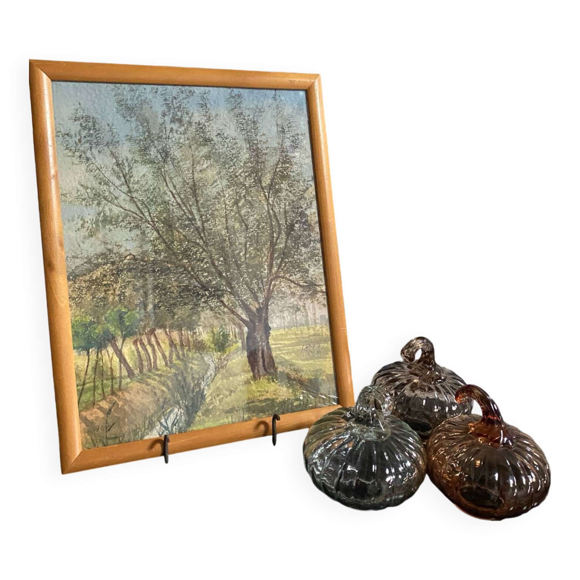 Signed watercolor dated 1894 landscape