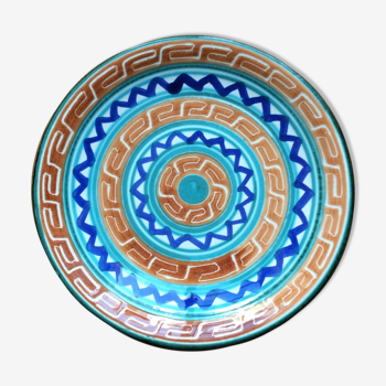 Ceramic plate robert picault vallauris vintage 50s - 24 cm
