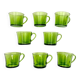 Lot de 8 tasses verre vert vintage Duralex