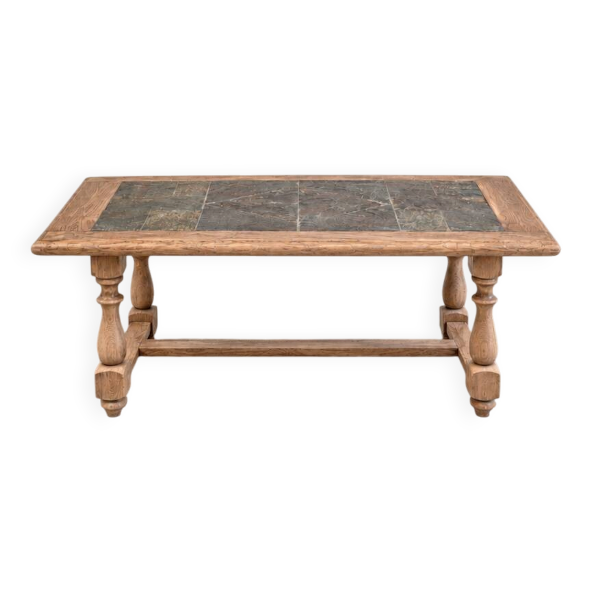 Table basse en chêne massif et pierre