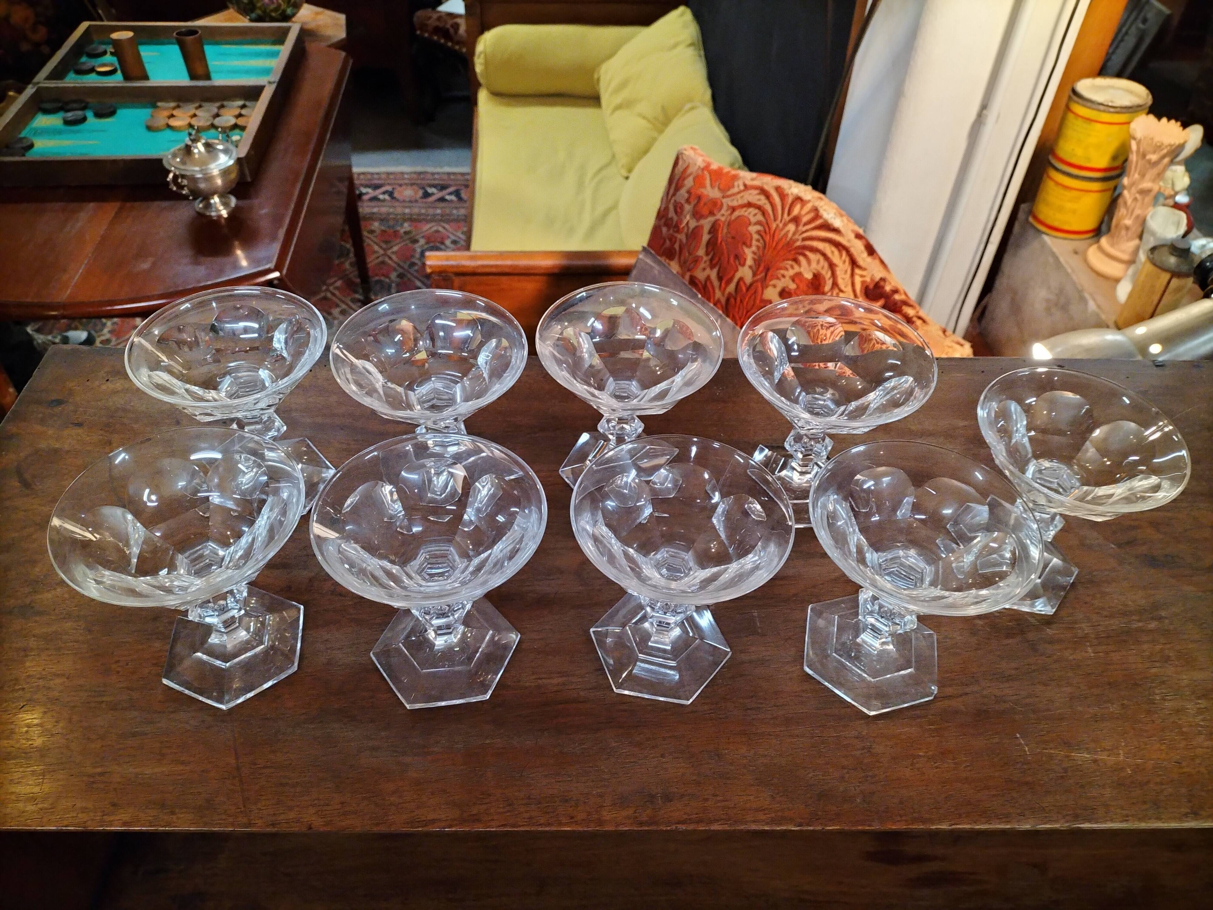 9 glasses val st Lambert model Metternich very good condition model 1946