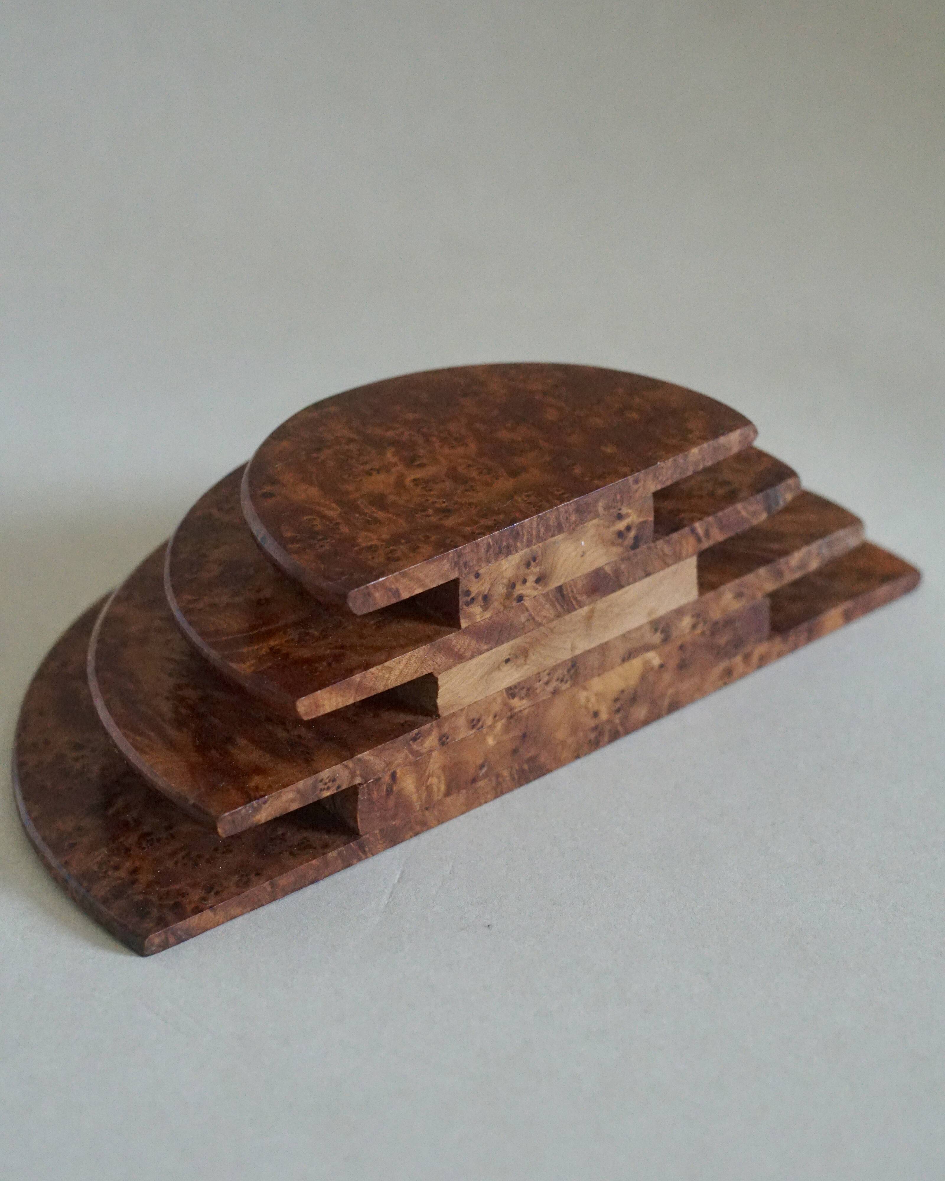 Vintage letter holder in elm burl
