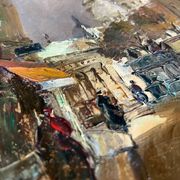 Painting Paris Montmartre Place du Tertre by Julian Brosius (1917-2004)