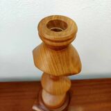 Scandinavian wooden totem candle holder