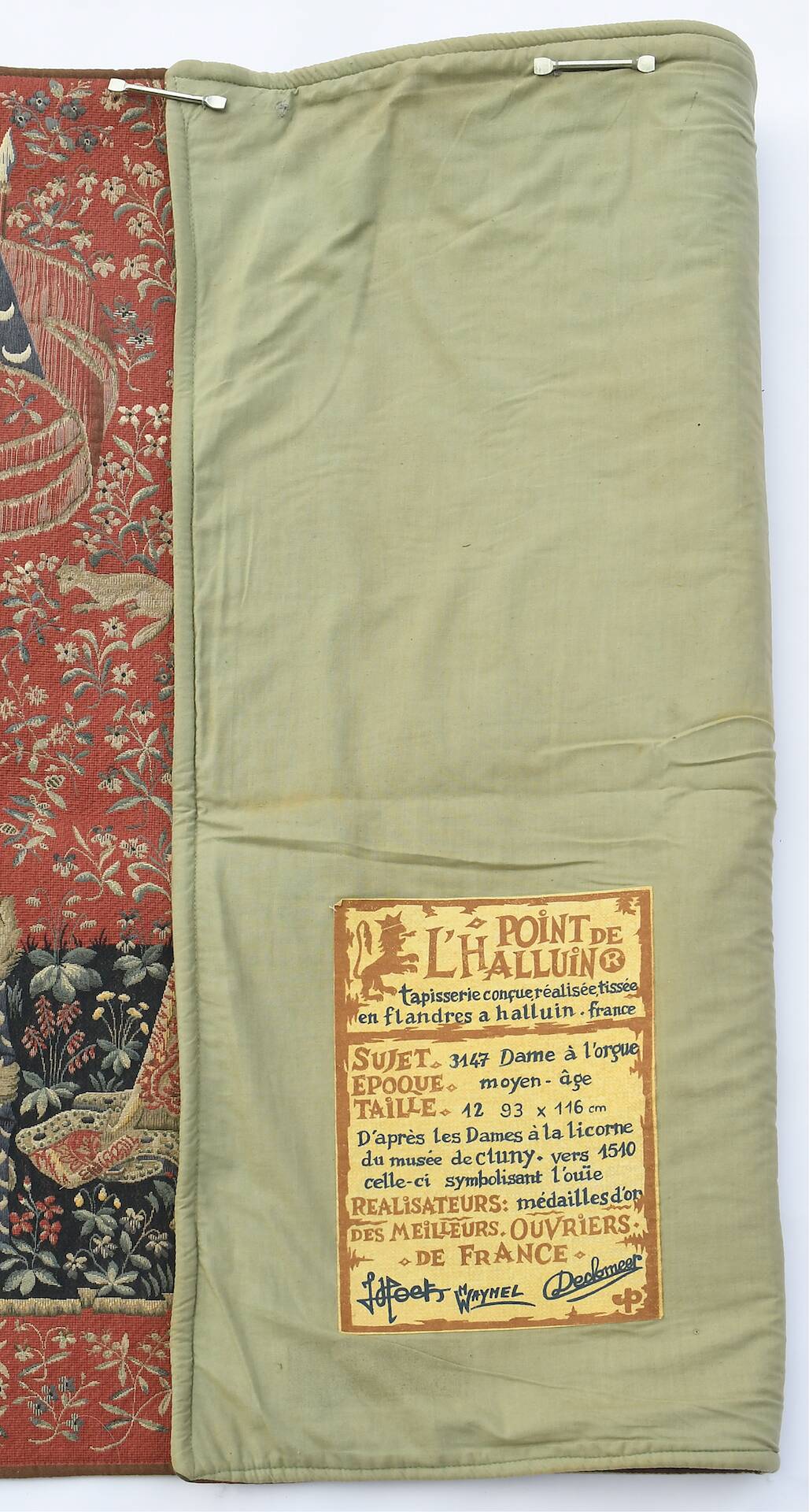 Halluin tapestry “The Lady at the Organ”