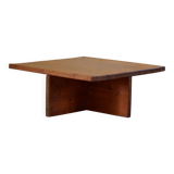 Modern Swedish coffee table in solid pine by Sven Larsson, brutalist, 1970s.