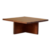 Table basse suédoise moderne en pin massif par Sven Larsson, brutaliste, années 1970