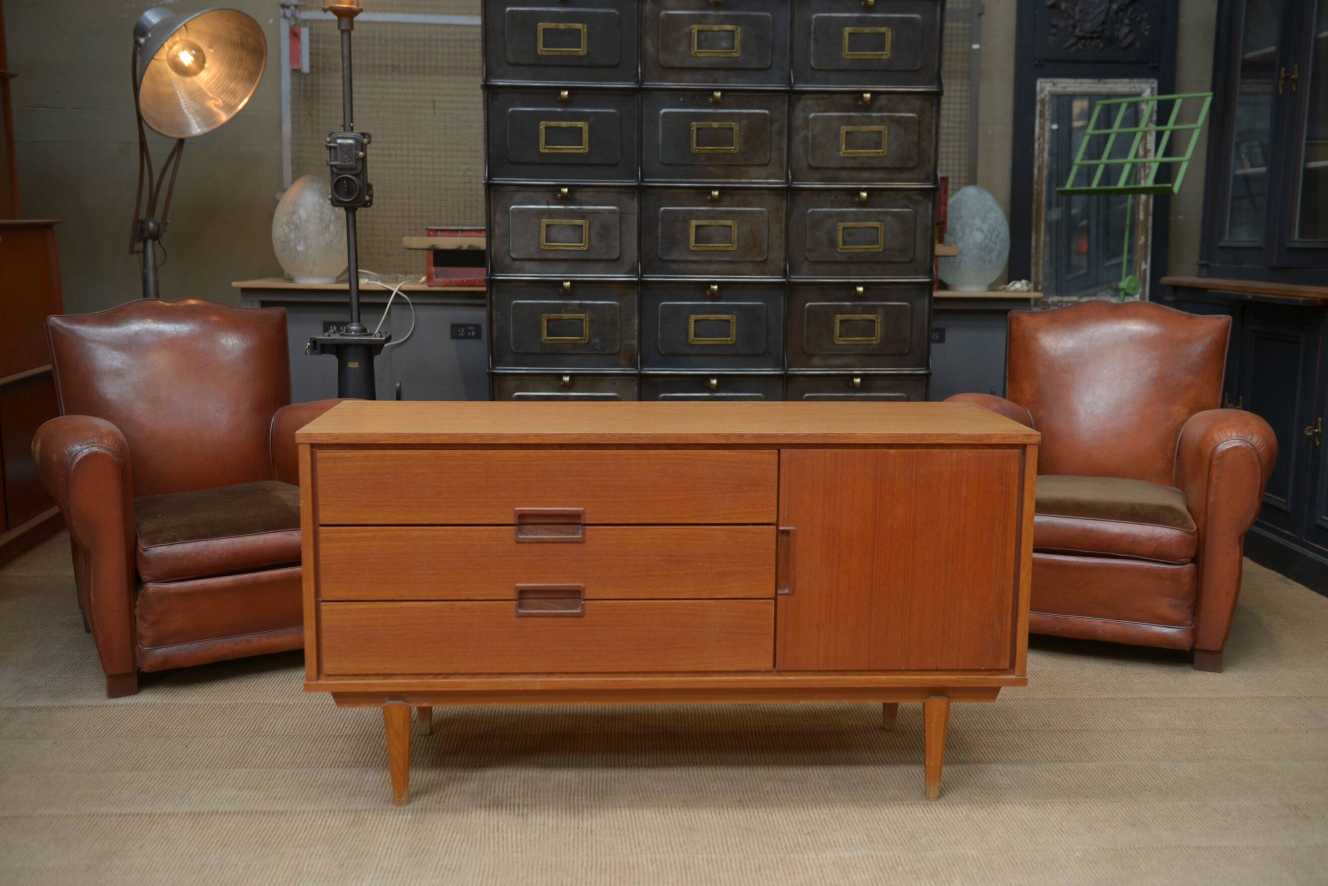 Small vintage teak low cabinet 1960