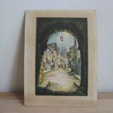 Watercolor drawing signed by Barday
