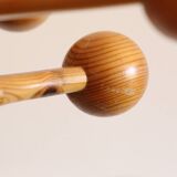 Coat rack on foot, in pine