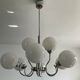 Space age chandelier in opaline and chrome metal