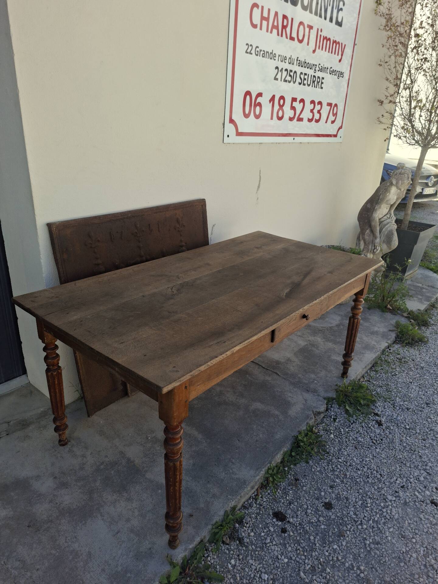 Table de ferme, bistrot, rustique en chêne massif