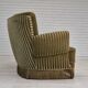 1960s, Danish 3-seater "Banan" sofa, original green velour.