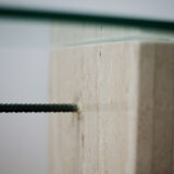 Travertine Marble Table with glass
