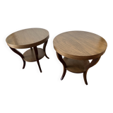 Lot de 2 tables d'appoint contemporaines en bois de cèdre
