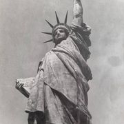 Vintage black and white photographic print, Statue of Liberty, 40 x 50 cm