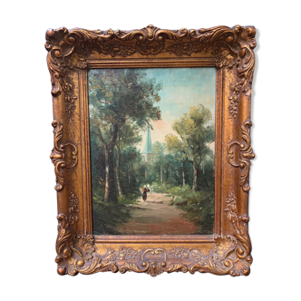 Peinture "Le chemin de la maison"