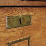 Vintage Industrial English Oak Filing Cabinet with Drawers, 1920s