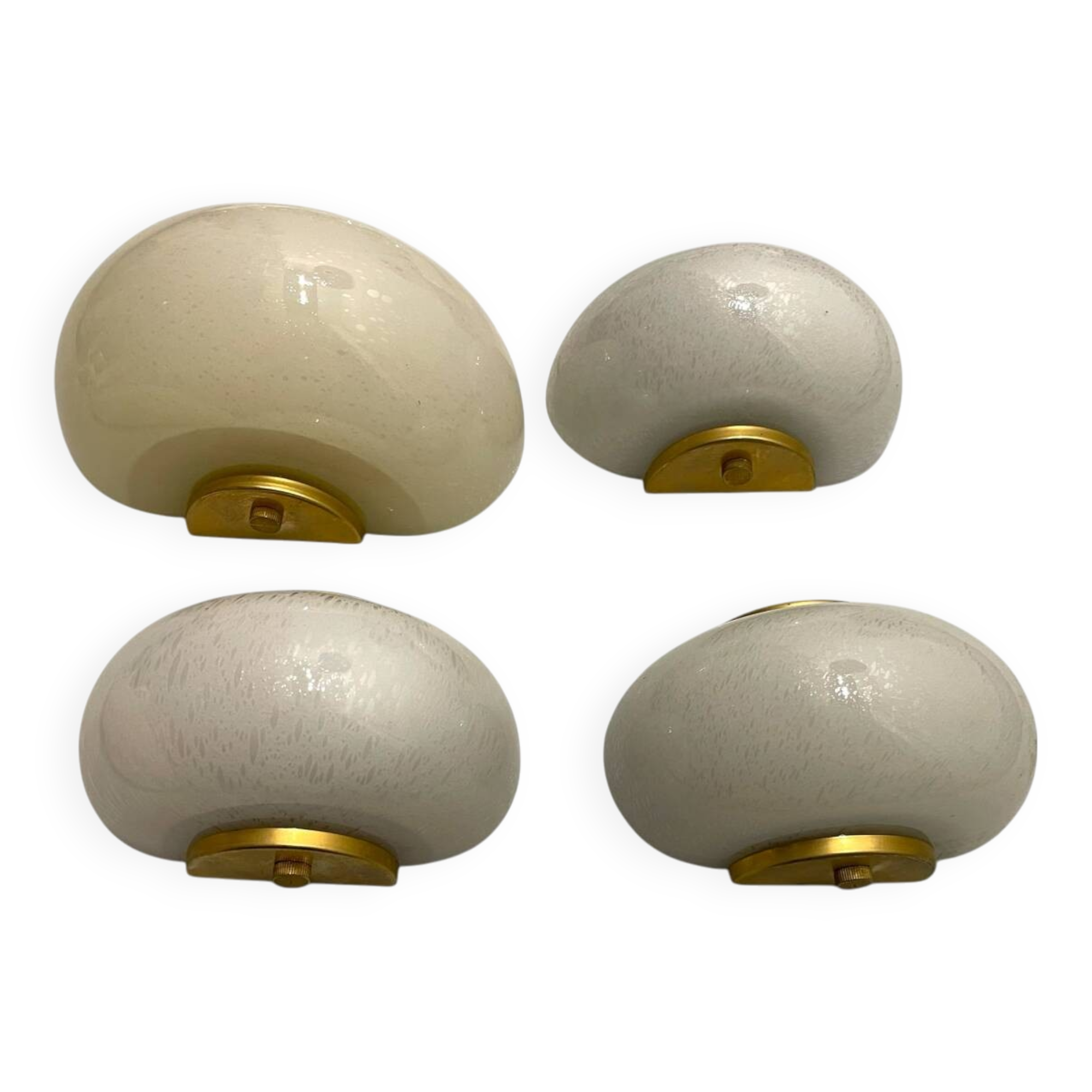 Murano Glass Brass Sconces Set of 4 1970’s