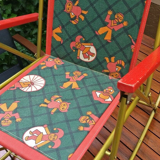 Rocking chair rocking vintage children's flesh