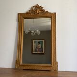 Fine 19th century golden mirror with decorated pediment 115x70