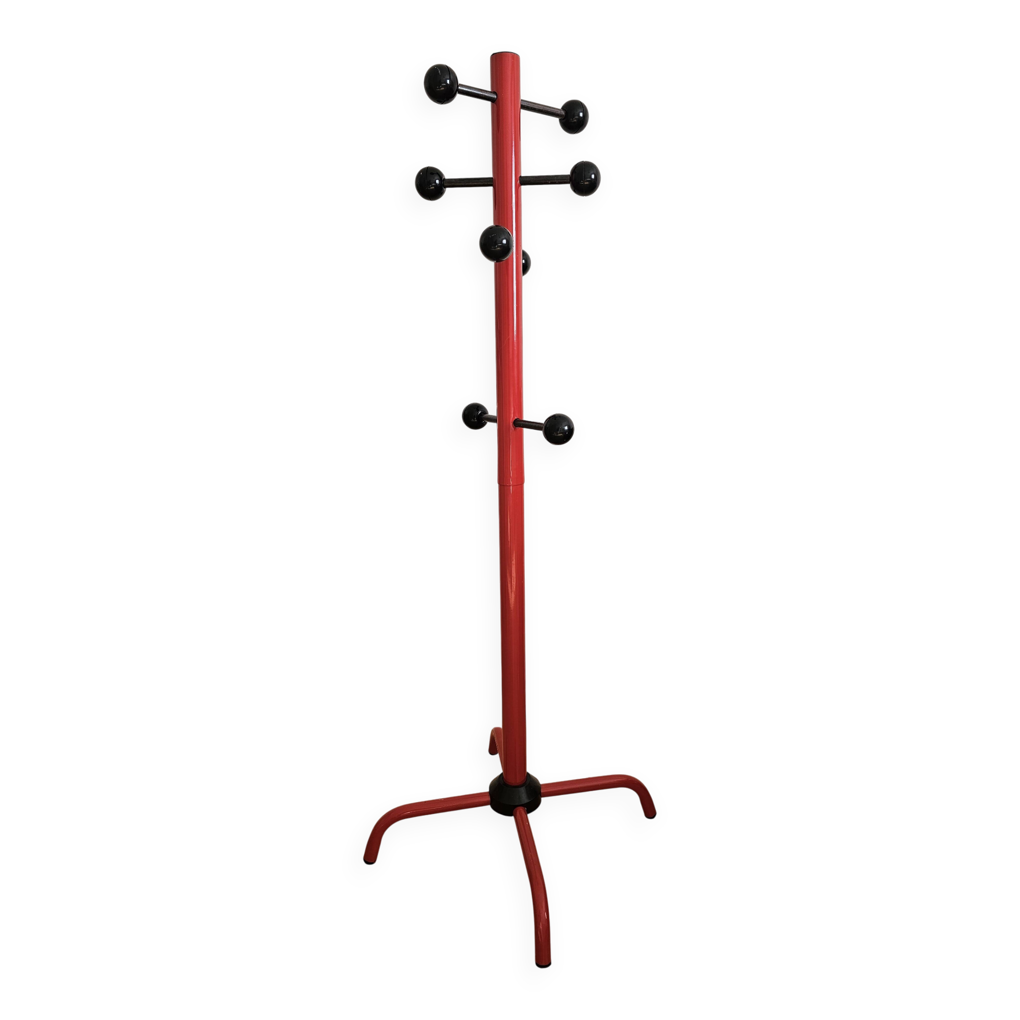 Black and red freestanding coat rack Italy 1980 Italian design style spa