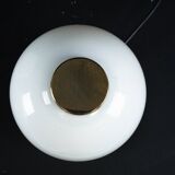 Pair of 1980s Italian Murano Lattimo Glass Mushroom Bedside Lamps