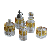Ensemble de flacons de toilette art déco en cristal