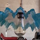 Blue draped suspension