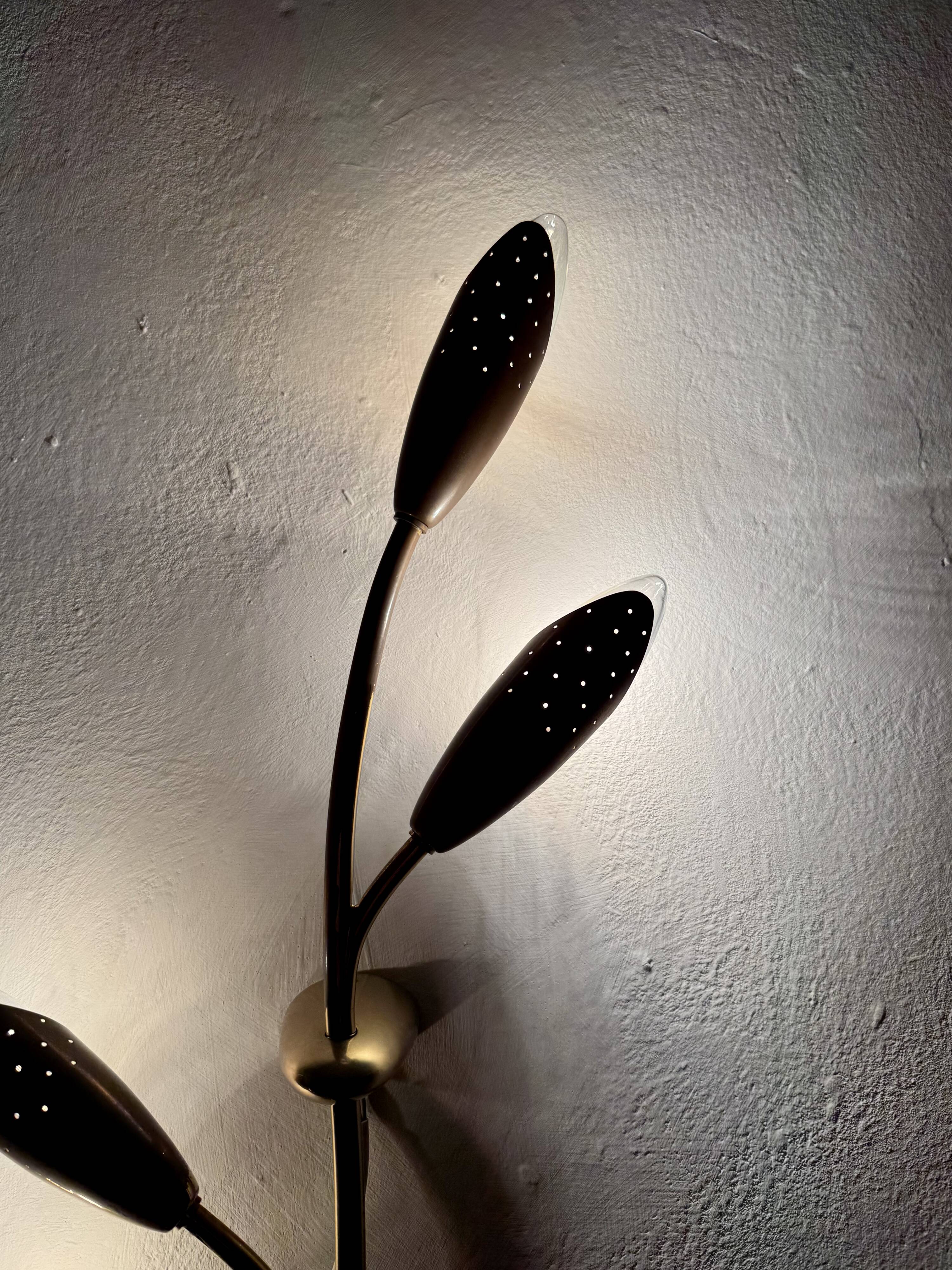 Floral Brass Wall Lamp by Rupert Nikoll