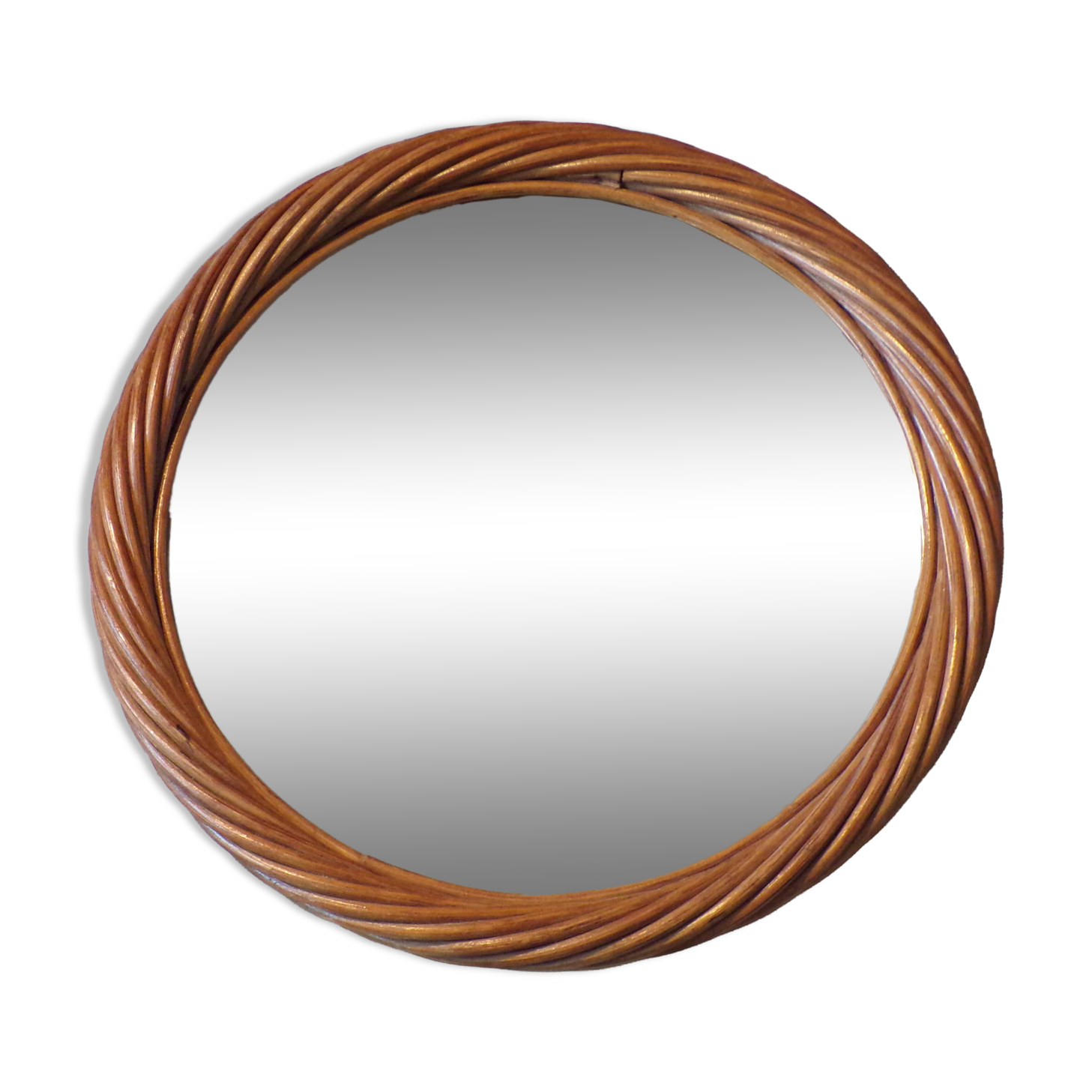 Round rattan mirror Ø40cm