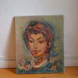 Portrait by Henri Zayan, HST painting, French school, mid-20th century.