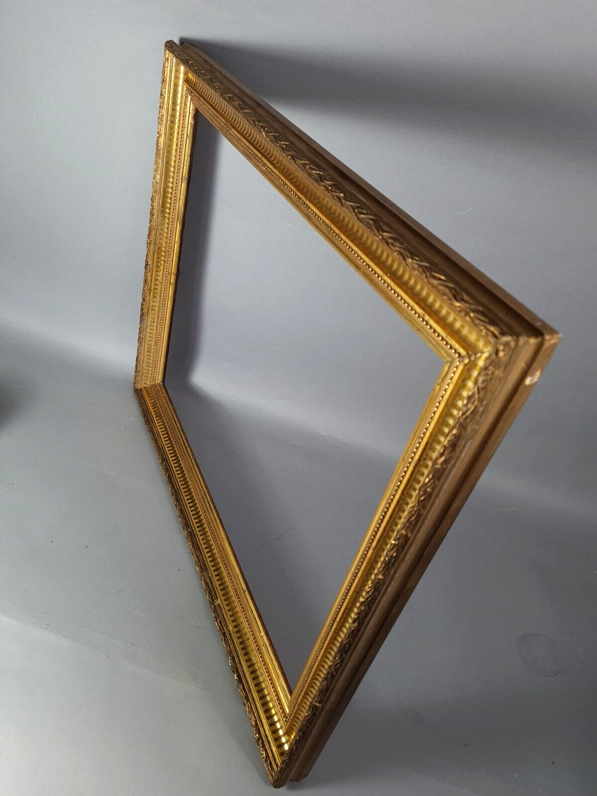 Old channel frame wood original gilding stucco 67x55 foliage 56x44.5 cm SB