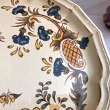 Decorative plate earthenware of Salins France decoration of Aligne