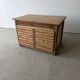 Low workshop cabinet with 8 drawers in solid wood, printing style.