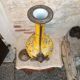 Large lamp base - 43 cm - yellow earthenware with polychrome glazes - 20th century