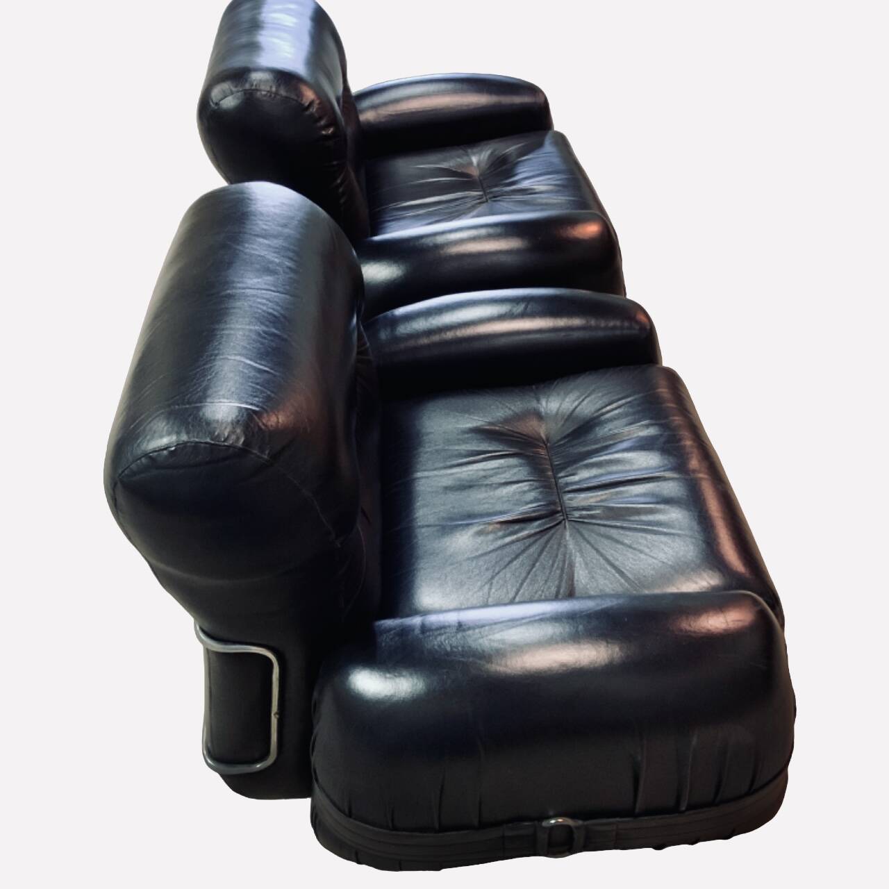 3 Room Living Room, Italy 1970/80 Black “adriano Piazessi”