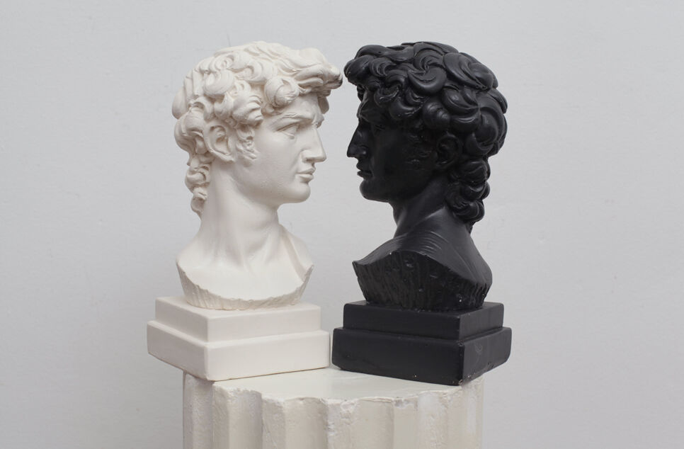 David head in white plaster