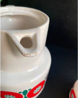 Vintage Melitta Germany Coffee Pot and Creamer - 70s Retro Pattern