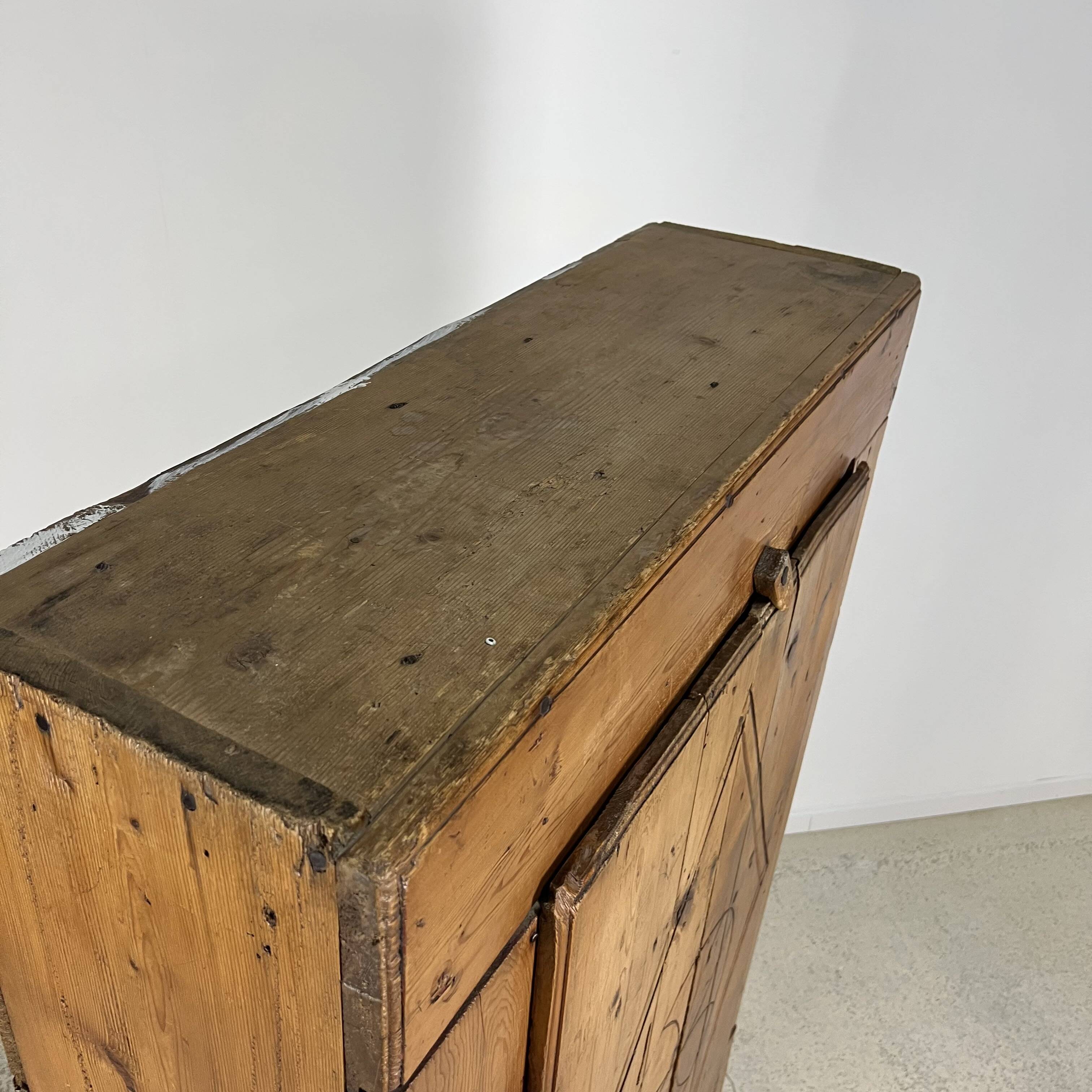 Authentic mountain cabinet furniture, jam maker, folk art, Savoie
