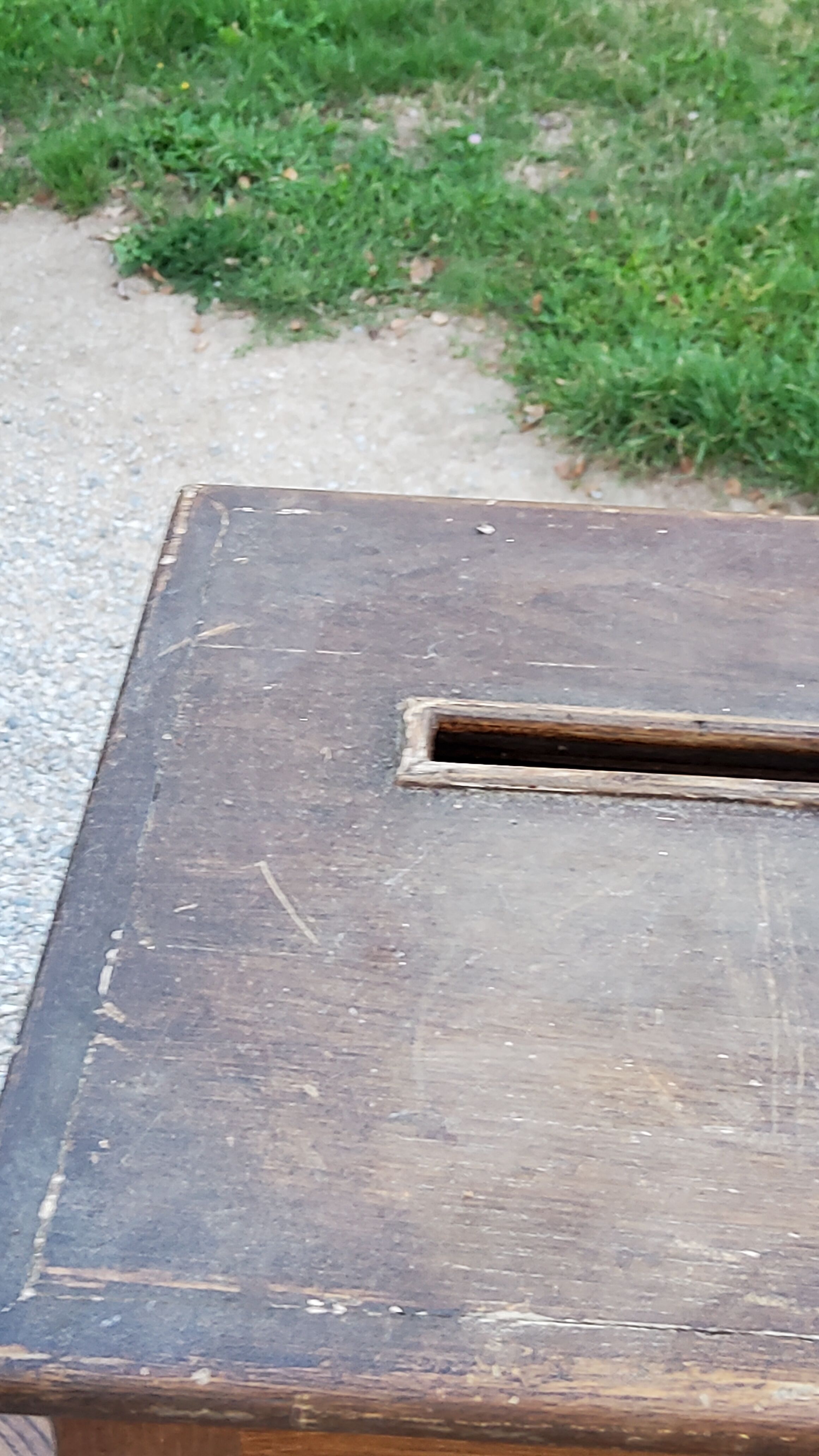 Old oak and brass mailbox