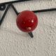 Vintage coat rack 1960 red balls 4 hooks - 44 x 13 cm